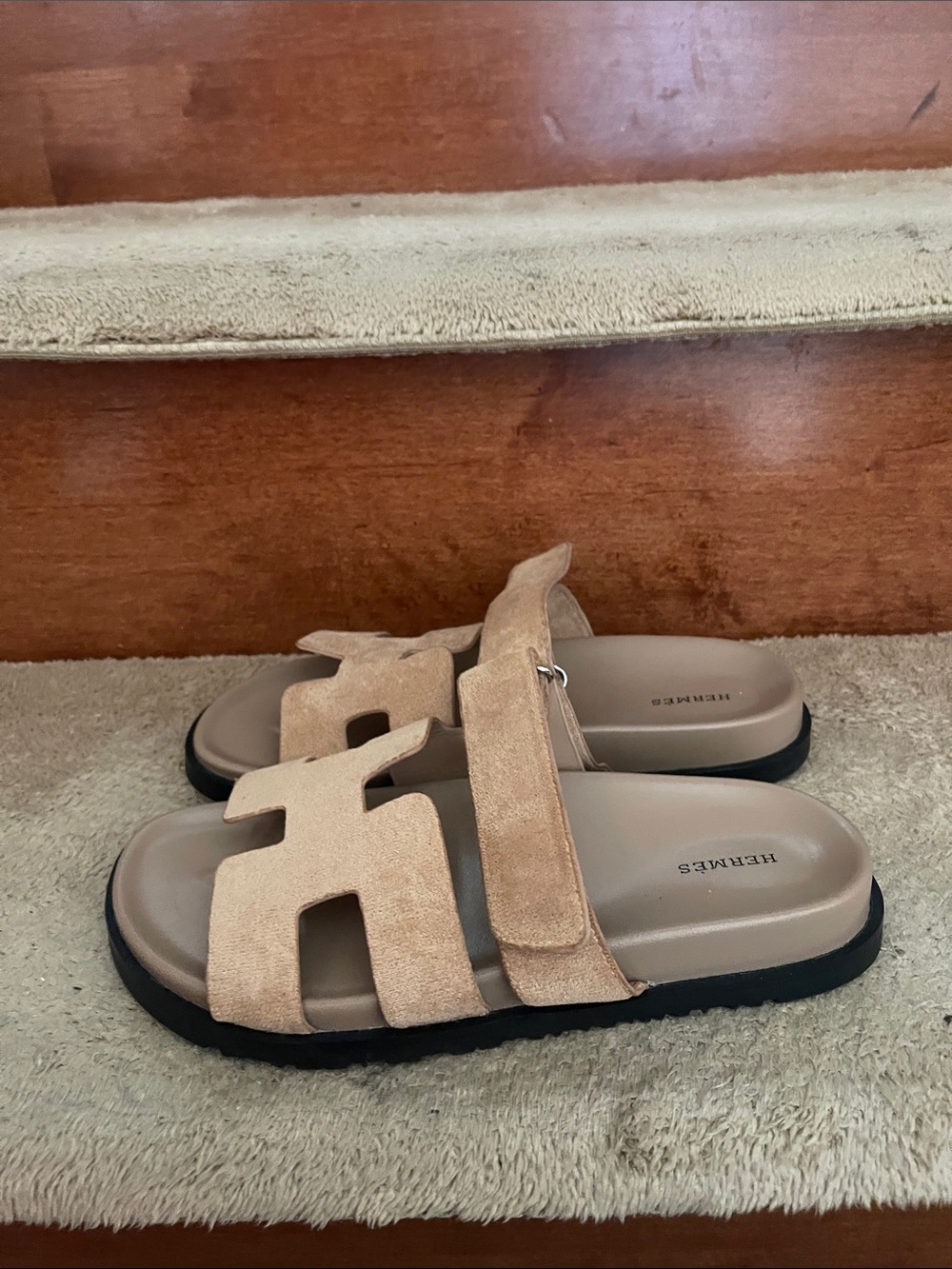 NWOT Authentic Herme’s Suede Goatskin Womens Chypre Sandals Size 36/ U.S. 5.5 - Picture 4 of 13